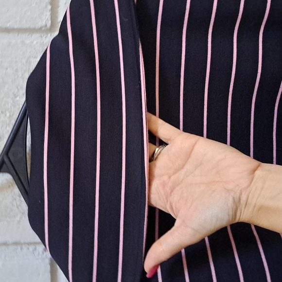 Sag Harbor Navy & Pink Striped Oversized Open Front Blazer. Size Large NWOT - Picture 6 of 8